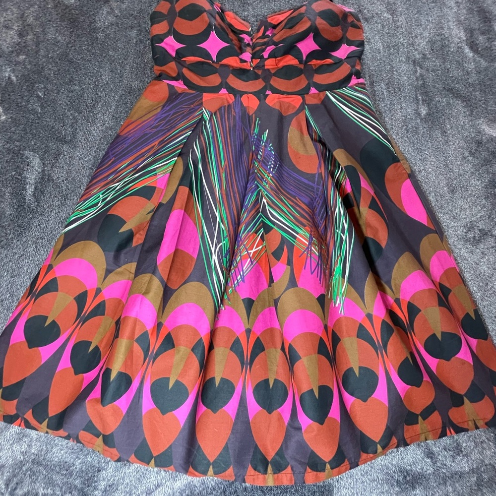 Charlotte Russe Womens A Line Dress Multicolor Geometric Size Large